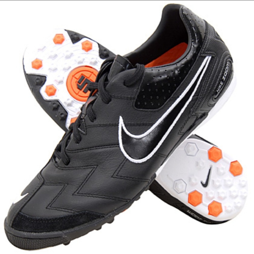 Nike 5 Zoom T-5 CT Soccer Shoes - Black/White/Oran
